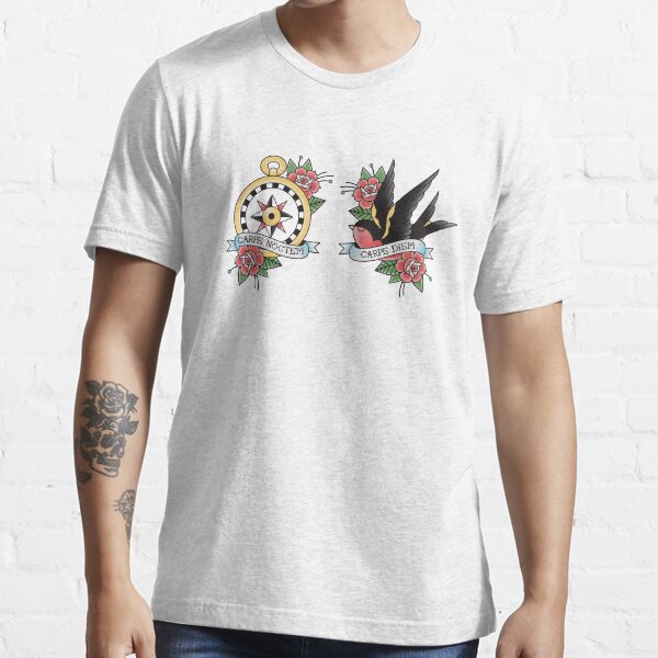 Carpe Diem Carpe Noctem Compass Swallow Full color Carpe Diem Carpe Noctem Compass Swallow Full color