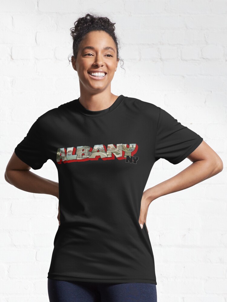 Alternate view of Albany New York Big Letter Active T-Shirt