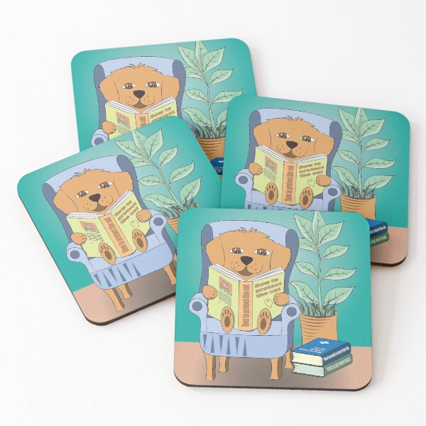 Item preview, Dog Reading designed and sold by iCraftCafe.