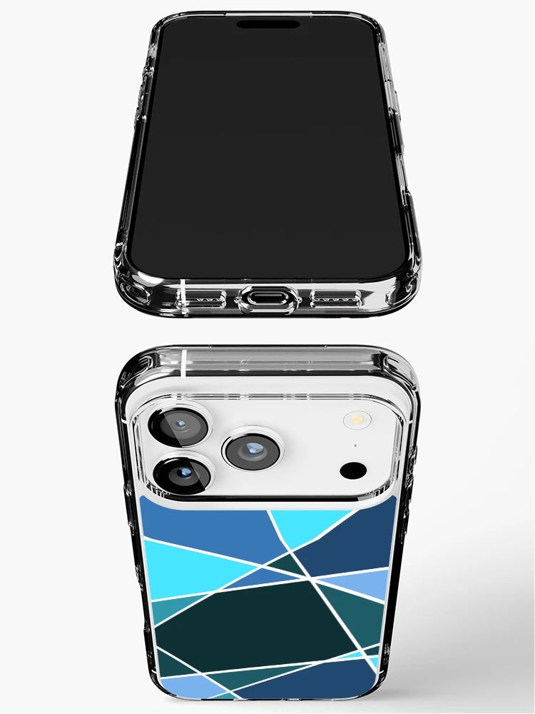 Thumbnail 3 of 5, iPhone Case, Blue Geometric designed and sold by pixiekitcat.