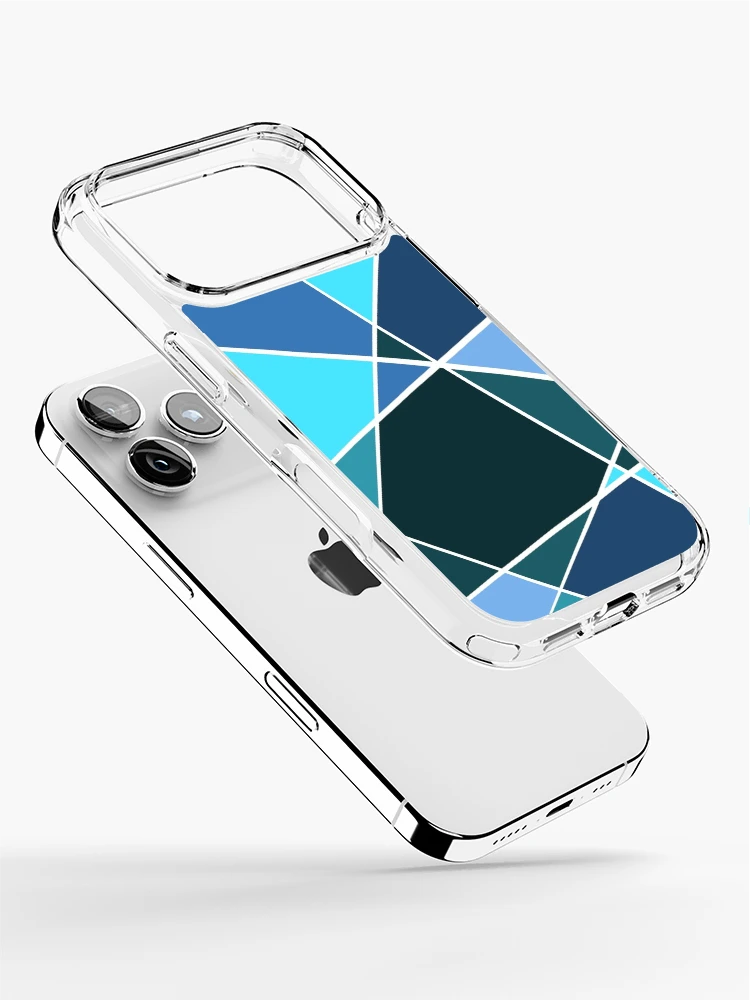 Thumbnail 2 of 5, iPhone Case, Blue Geometric designed and sold by pixiekitcat.