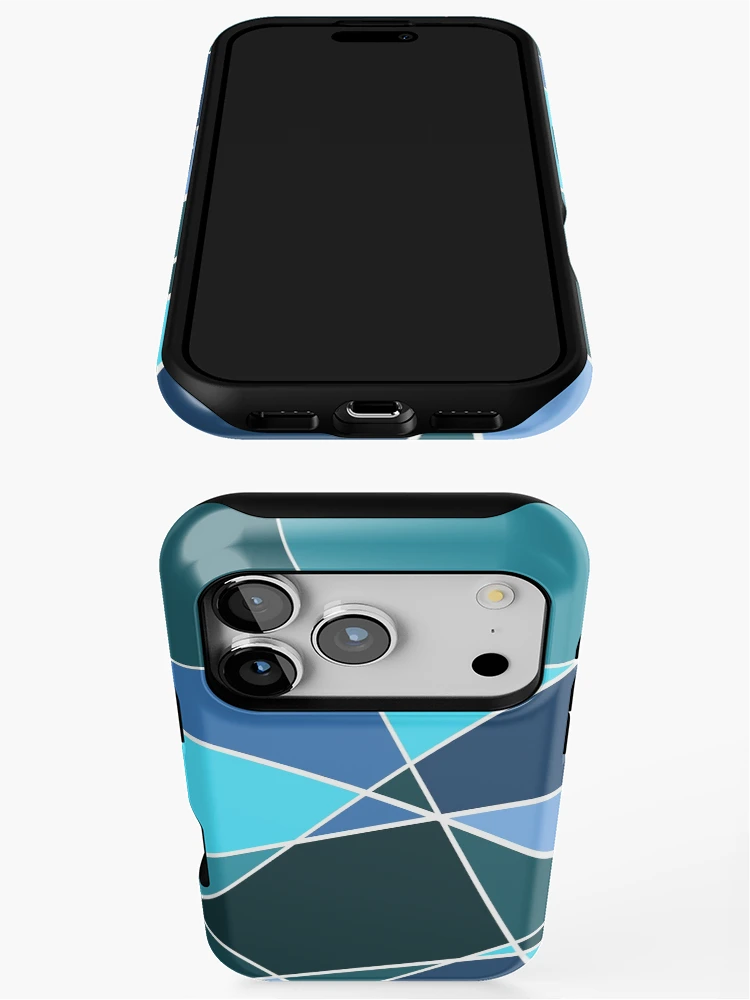 Thumbnail 3 of 4, iPhone Case, Blue Geometric designed and sold by pixiekitcat.