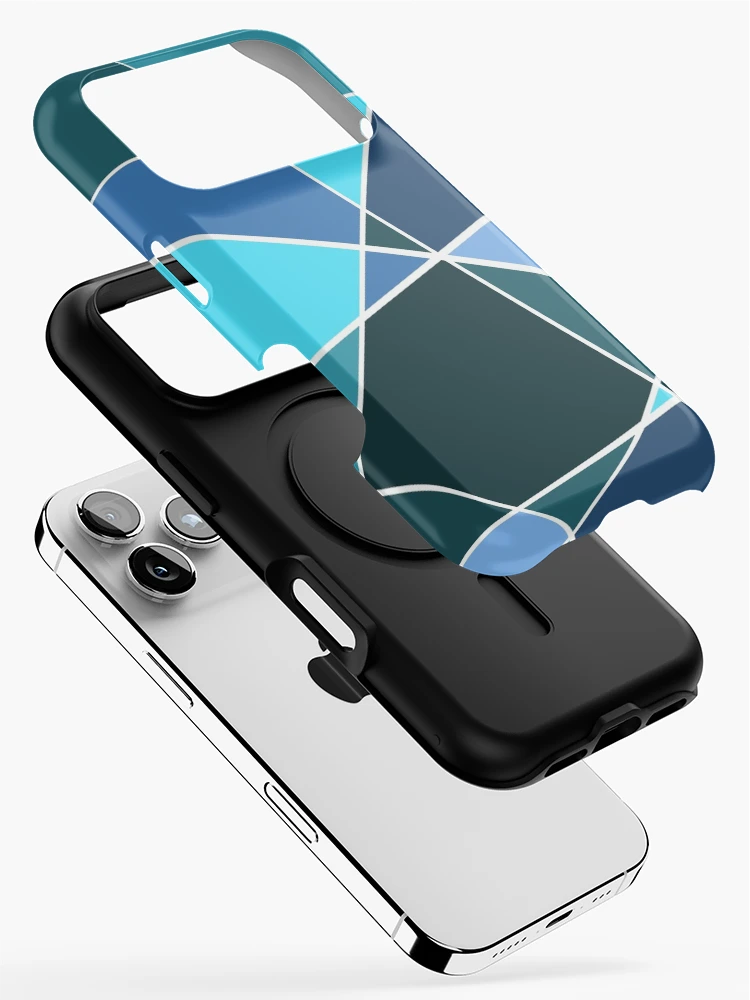 Thumbnail 2 of 4, iPhone Case, Blue Geometric designed and sold by pixiekitcat.