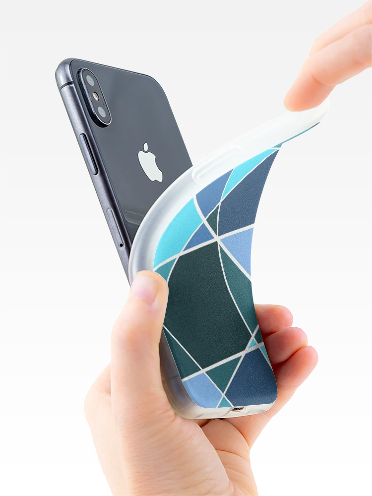 Thumbnail 4 of 5, iPhone Case, Blue Geometric designed and sold by pixiekitcat.
