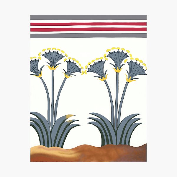 Minoan Sea Daffodils "Lilies" Fresco Restoration Photographic Print