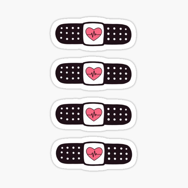 A Heart for Health Bandaid (classic black) Sticker