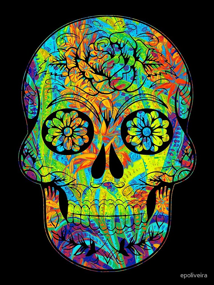 cool floral skull art by epoliveira