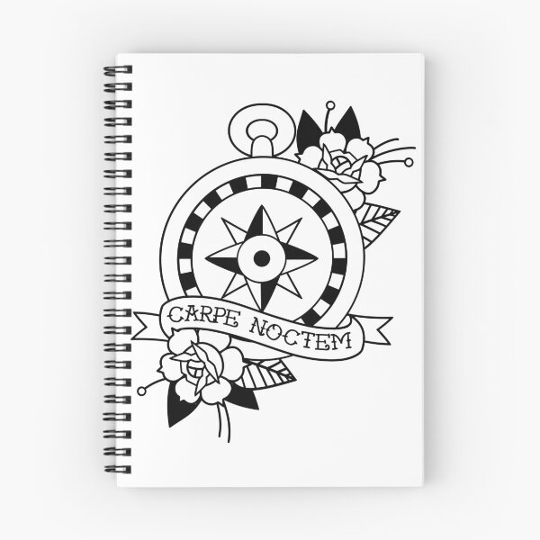 Item preview, Carpe Noctem Traditional Tattoo Compass on White designed and sold by Tiffany Johnson.