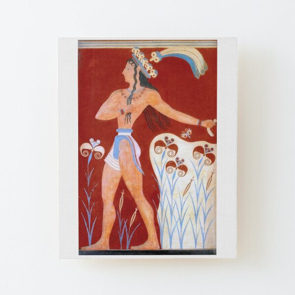 Minoan Prince of Lilies "Priest King" Fresco Wood Mounted Print