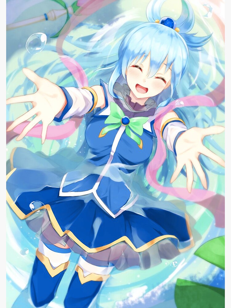 Cute Aqua KonoSuba Anime Greeting Card for Sale by slinkraz