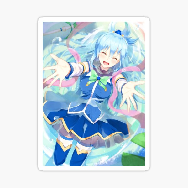 Funny Aqua KonoSuba Anime Girl Sticker for Sale by slinkraz