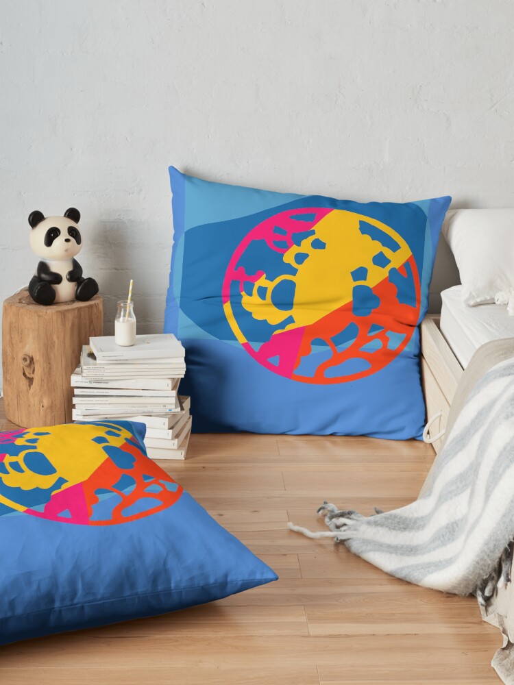 Alternate view of Colorful Abstract Geometric Art Floor Pillow