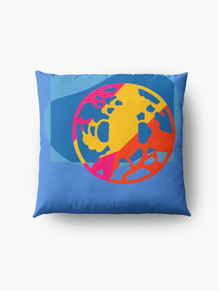 Alternate view of Colorful Abstract Geometric Art Floor Pillow