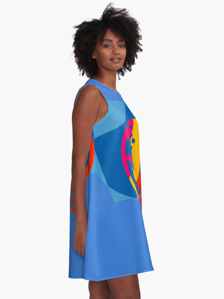 Alternate view of Colorful Abstract Geometric Art A-Line Dress