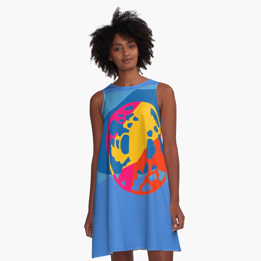 Colorful Abstract Geometric Art A-Line Dress