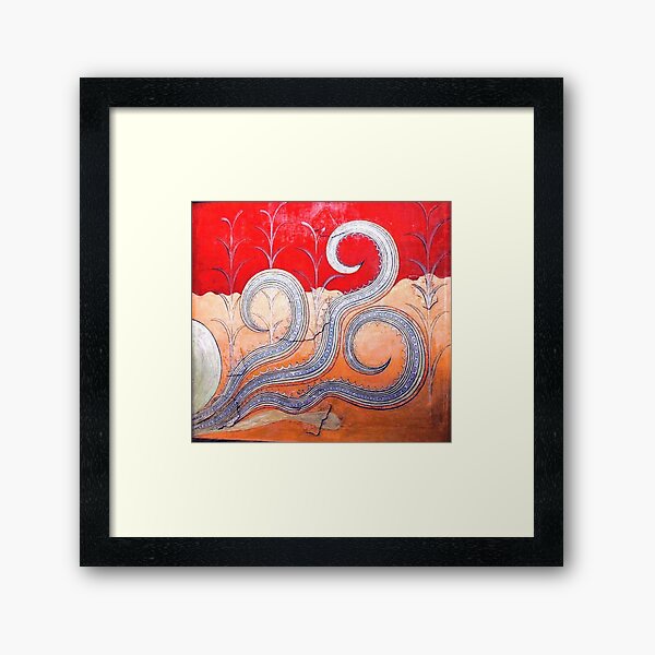 Minoan Octopus Fresco Framed Art Print