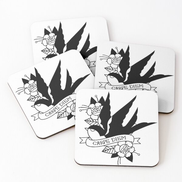 Item preview, Carpe Diem Traditional Tattoo Barn Swallow on White designed and sold by Tiffany Johnson.