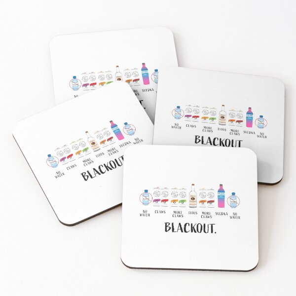 Claws, more claws, blackout. Coasters (Set of 4)