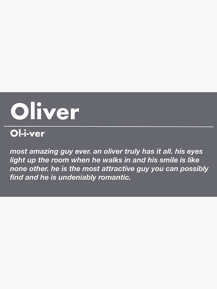 "Oliver name definition" Sticker by THTJ Redbubble