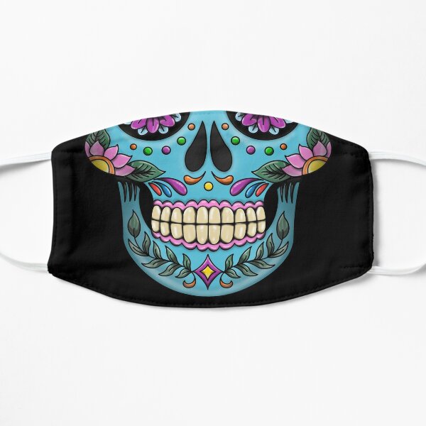 Sugar Skull Smiling Face Mask Funny Dia De Los Muertos Party Nose And Mouth