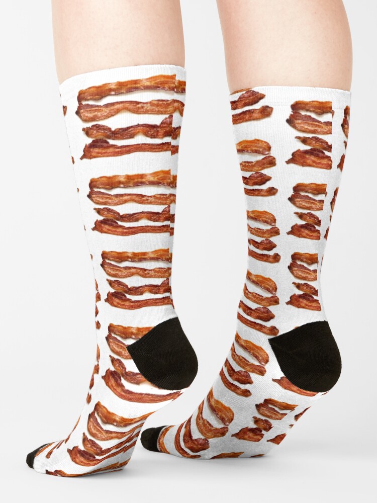 Alternate view of Bacon, Bacon socks, Bacon greeting card, Bacon mug, Bacon pillow, Bacon mask Socks