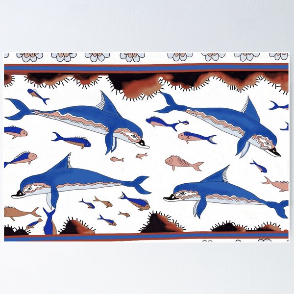 Item preview, Minoan Dolphins Fresco Restoration designed and sold by W. Sheppard Baird.