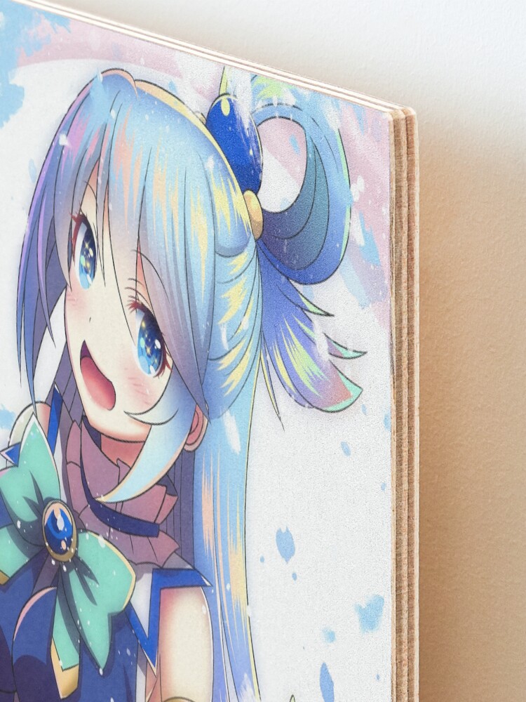 Shy Aqua KonoSuba Anime Girl Mounted Print for Sale by slinkraz