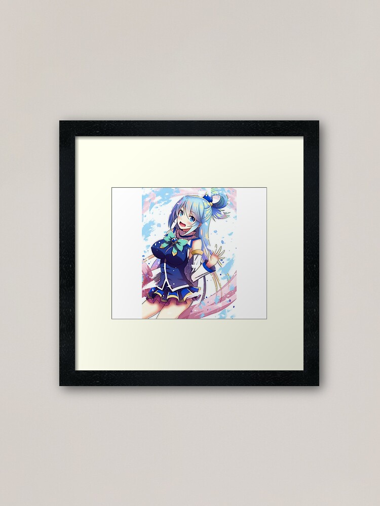 Shy Aqua KonoSuba Anime Girl Mounted Print for Sale by slinkraz