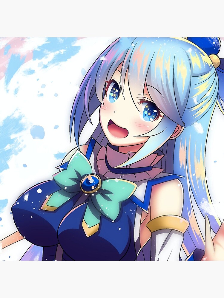 Shy Aqua KonoSuba Anime Girl Mounted Print for Sale by slinkraz