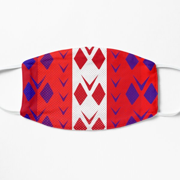 Colorful Red and Blue Pattern Mask