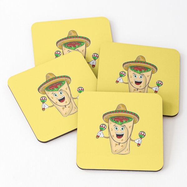 Item preview, Happy Burrito wearing sombrero and playing maracas cute cartoon  designed and sold by MindChirp.