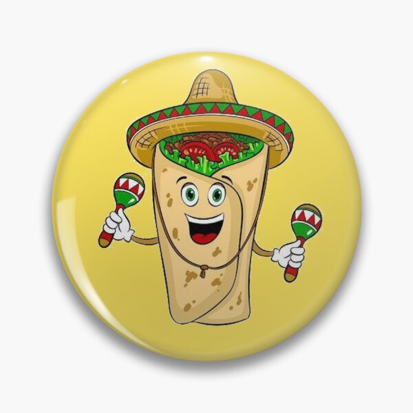 Item preview, Happy Burrito wearing sombrero and playing maracas cute cartoon  designed and sold by MindChirp.