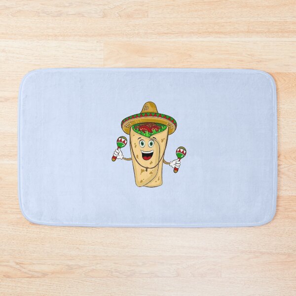 Item preview, Happy Burrito wearing sombrero and playing maracas cute cartoon  designed and sold by MindChirp.
