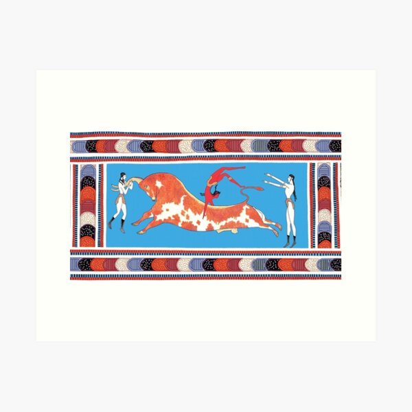 Item preview, Minoan Bull Leaping Toreador Fresco Restoration designed and sold by W. Sheppard Baird.