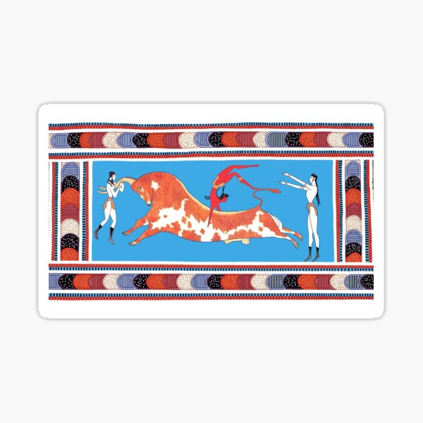 Minoan Bull Leaping Toreador Fresco Restoration Sticker