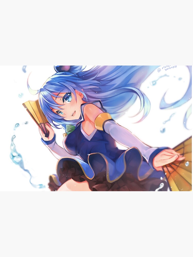 Jumping Aqua KonoSuba Anime Girl Sticker for Sale by slinkraz