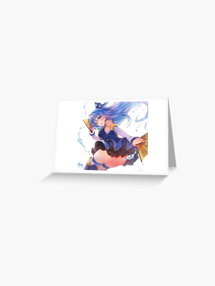 Cute Aqua KonoSuba Anime Greeting Card for Sale by slinkraz