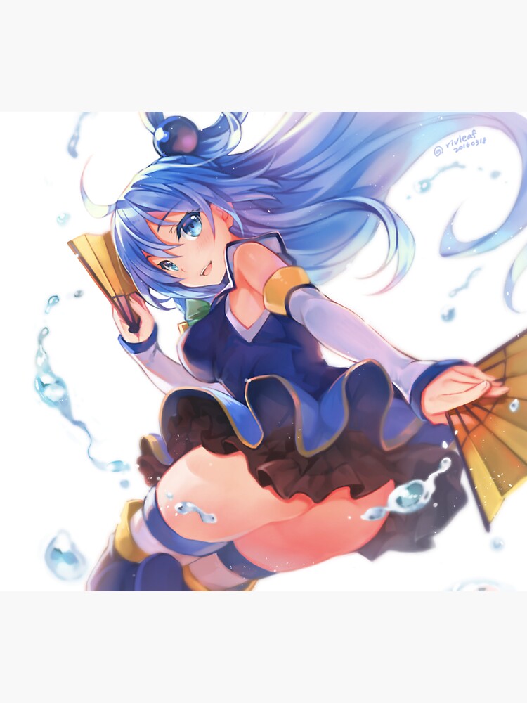 Funny Aqua KonoSuba Anime Girl Sticker for Sale by slinkraz