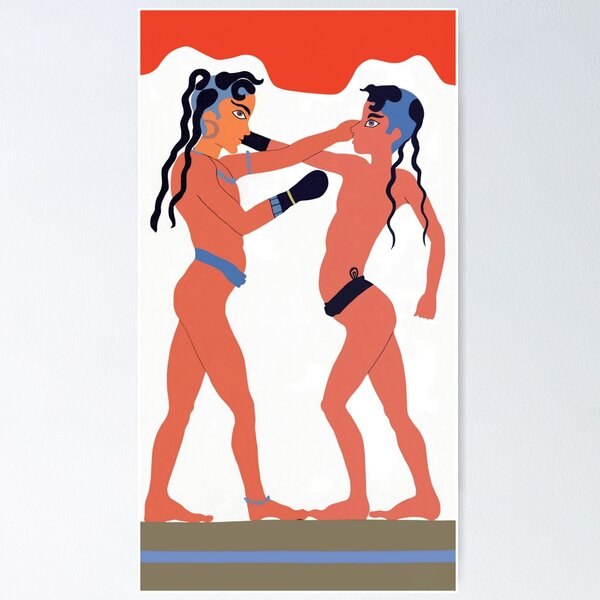 Item preview, Minoan Boxing Boys Fresco Restoration designed and sold by W. Sheppard Baird.