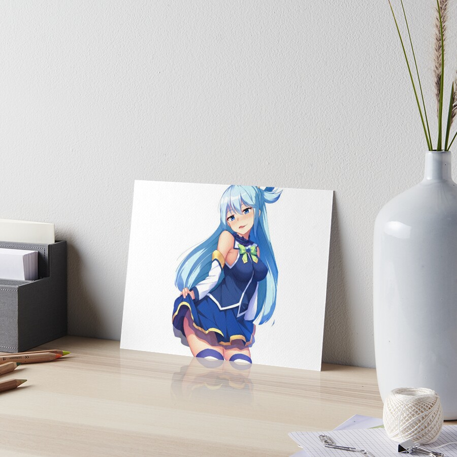 Cute Aqua KonoSuba Anime Greeting Card for Sale by slinkraz