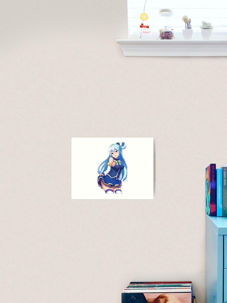 Shy Aqua KonoSuba Anime Girl Mounted Print for Sale by slinkraz