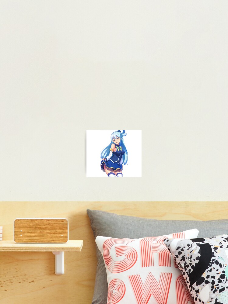 Shy Aqua KonoSuba Anime Girl Mounted Print for Sale by slinkraz