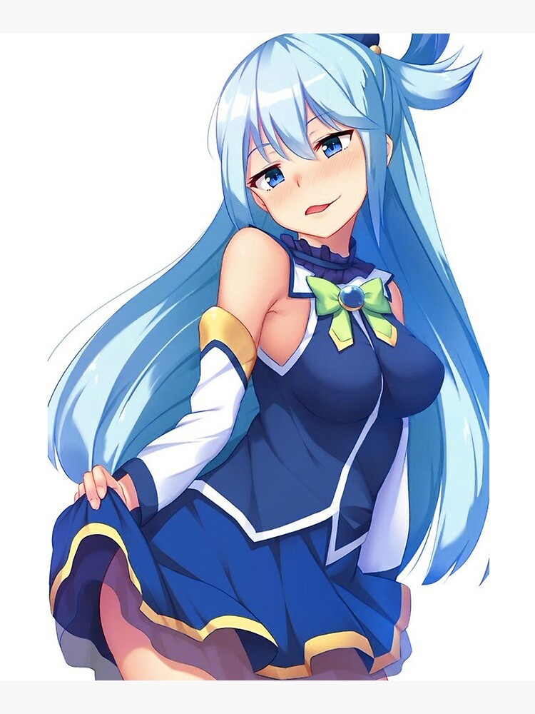 Shy Aqua KonoSuba Anime Girl Mounted Print for Sale by slinkraz