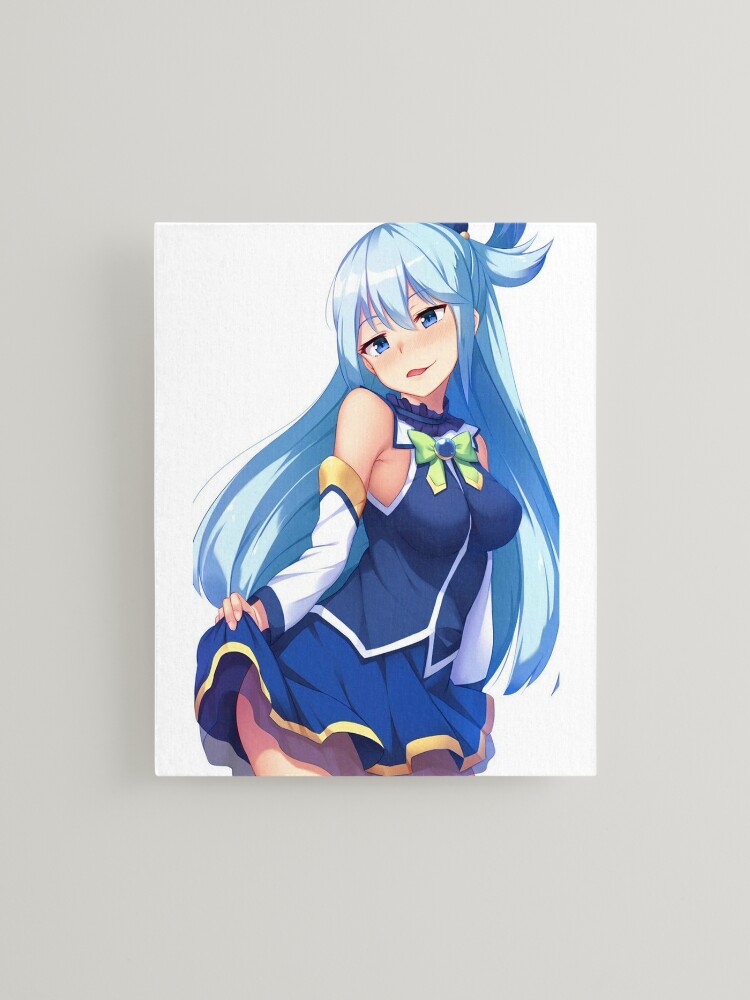 Shy Aqua KonoSuba Anime Girl Mounted Print for Sale by slinkraz