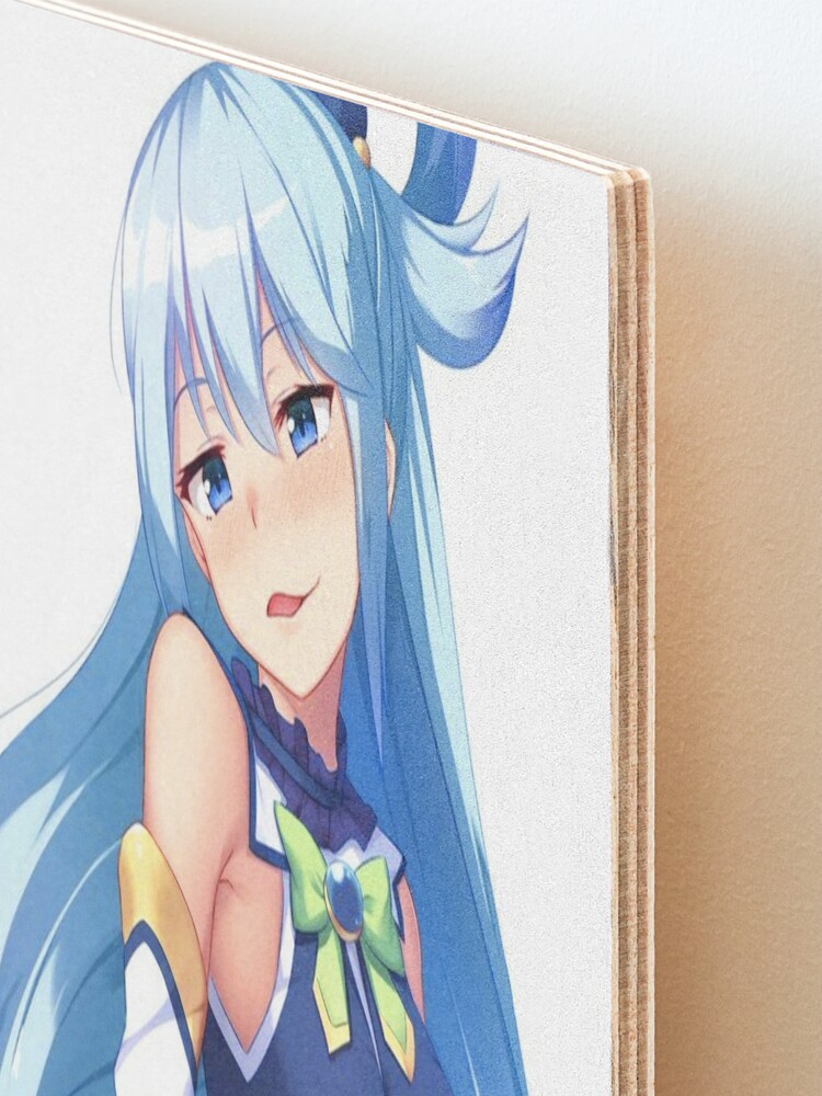 Shy Aqua KonoSuba Anime Girl Mounted Print for Sale by slinkraz