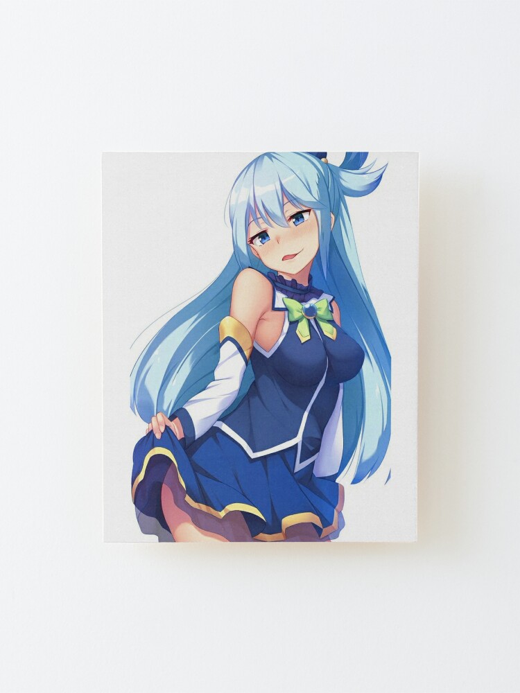Shy Aqua KonoSuba Anime Girl Mounted Print for Sale by slinkraz