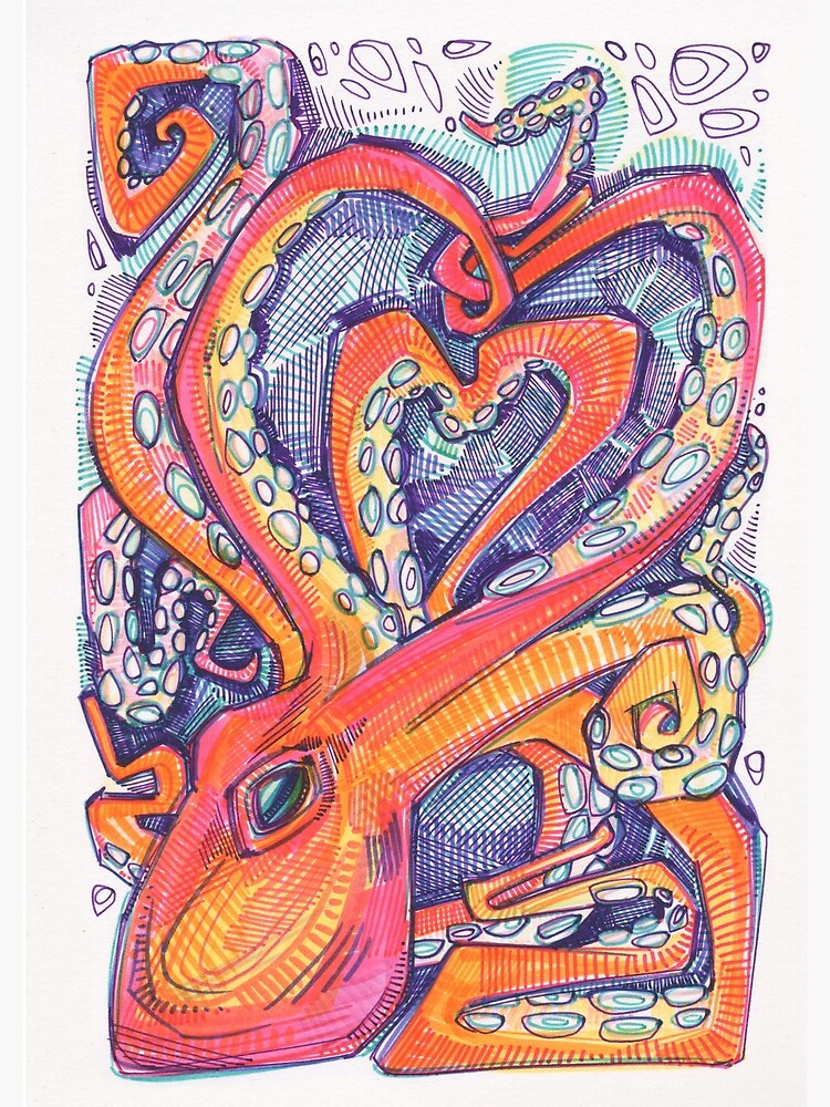 Thumbnail 3 of 3, Journal, Octopus Heart designed and sold by gwennpaints.