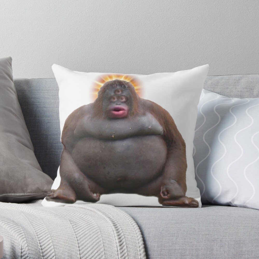 uh oh stinky poopy monkey meme Throw Pillow for Sale by cyberstyle