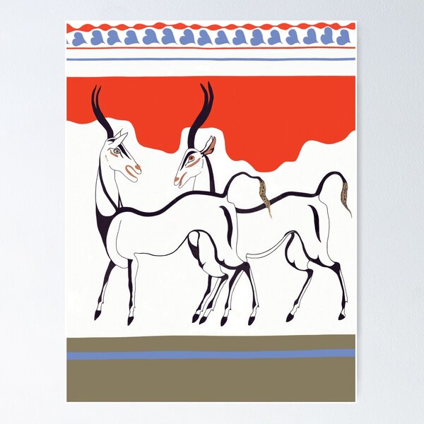 Item preview, Minoan Antelope Fresco Restoration designed and sold by W. Sheppard Baird.