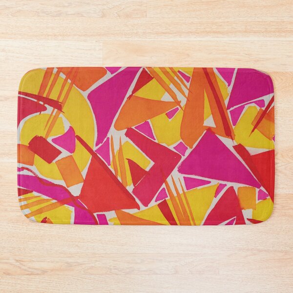 Item preview, Geometric Abstract in Pink ,Red and Yellow designed and sold by Leslie Rogers Todder.
